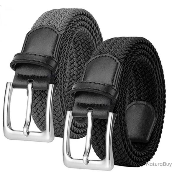 Lot de 2 ceintures - Grise et noire - LIVRAISON GRATUITE ET RAPIDE