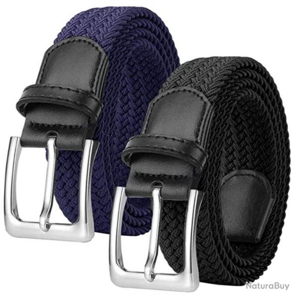 Lot de 2 ceintures - Viol�te et noire - LIVRAISON GRATUITE ET RAPIDE