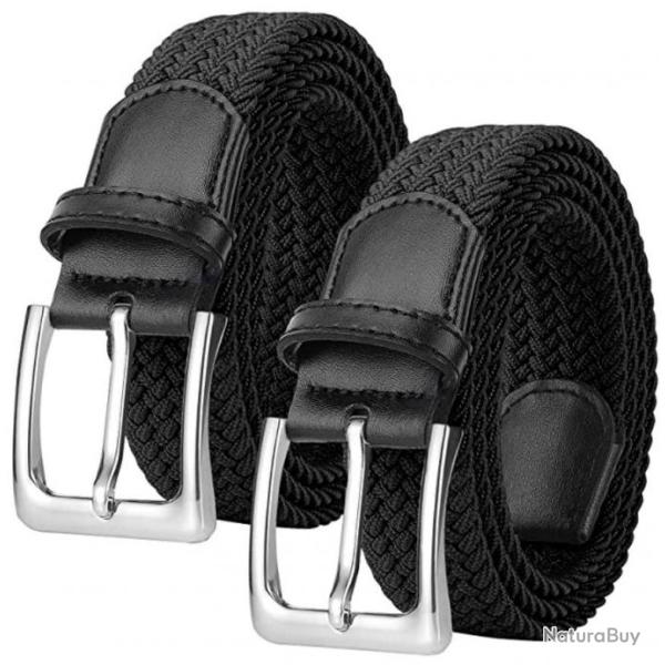 Lot de 2 ceintures - Noir - LIVRAISON GRATUITE ET RAPIDE