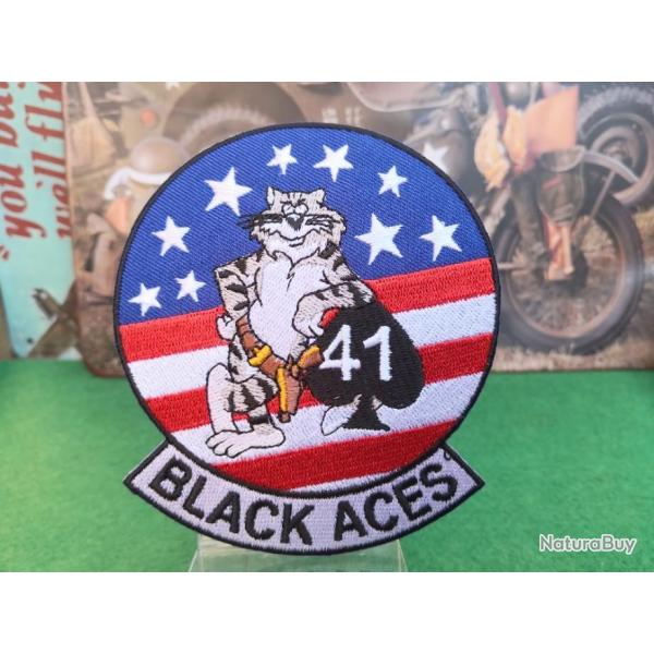 USAF-Fighter Squadron 41-VF-41 'Black Aces' - Hauteur : 105 mm Largeur : 90 mm - F 14 Tomcat