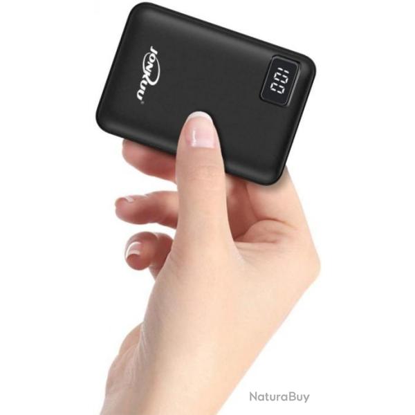 Batterie Externe 10000mAh Mini Ultra Compact Veste Chauffante 2Sorties USB Charge Rapide Ecran LCD