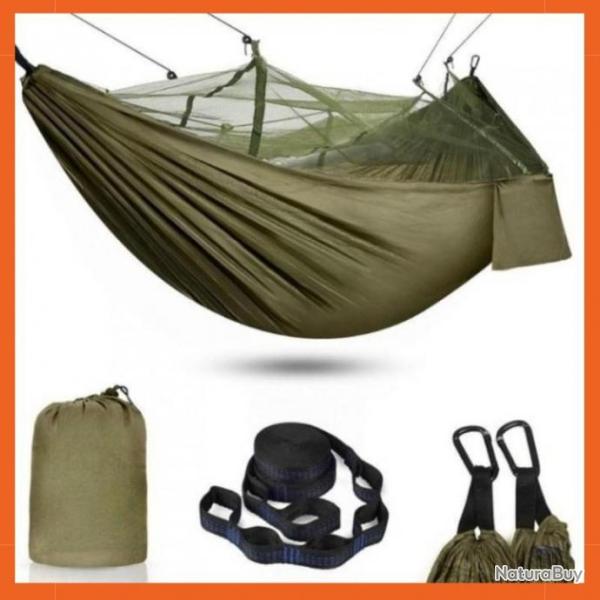Hamac avec moustiquaire - 4 sangles - 2 mousquetons - Livraison gratuite et rapide