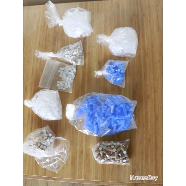 Lot bourres calibre 410 et 12 mm