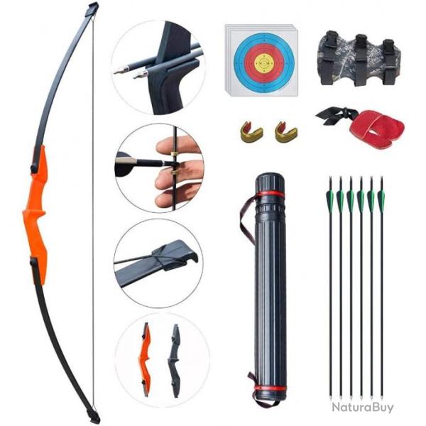 Kit de tir � l'arc Droit - 40LB - Pour d�but - Orange - Livraison gratuite