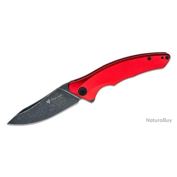 Couteau Steel Will Spica F44-05 Lame Acier 154CM Manche Red Aluminium IKBS Linerlock Clip SMGF4405