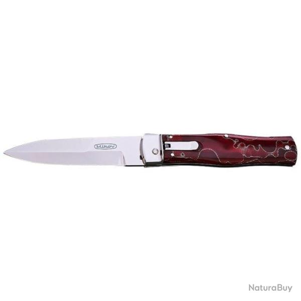 Couteau Mikov Predator Stonewash Bois Stabilis� - Lame 100mm Rouge/No - Rouge/Noir