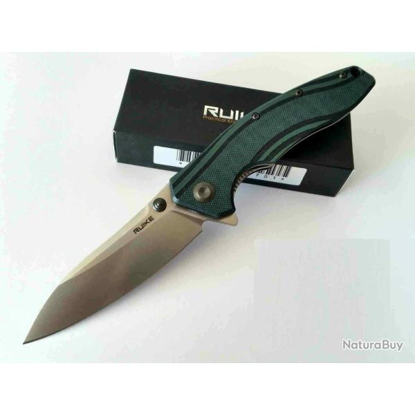 Couteau RUIKE Linerlock pliant manche vert