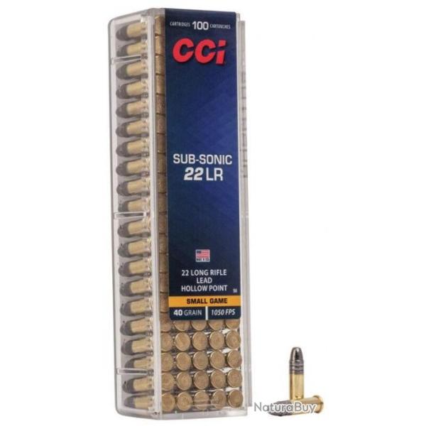100 cartouches CCI Subsonic calibre 22 LR