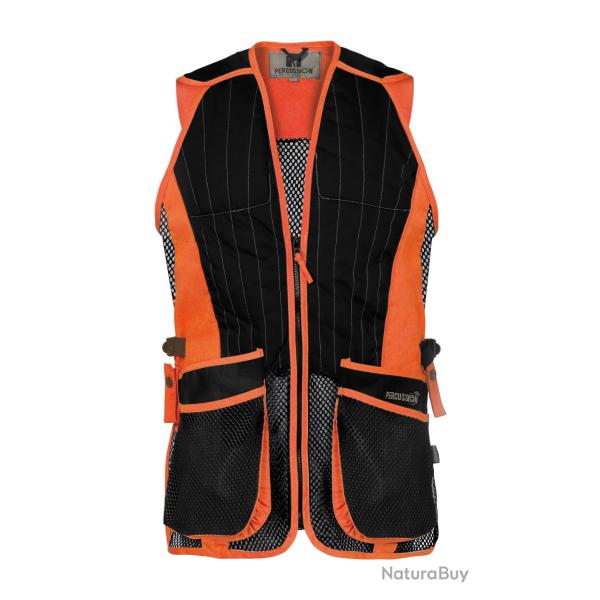 Gilet Ball Trap Percussion Noir Et Orange