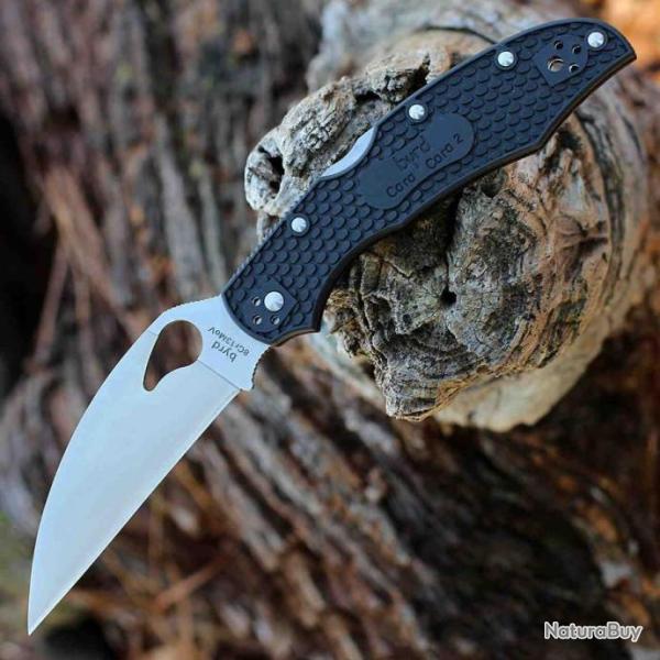 Couteau Spyderco Cara Cara 2 Lame Acier 8Cr13MoV Manche FRN Lockback Clip BY03PBKWC2