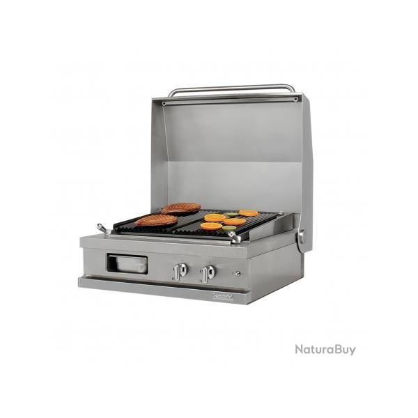 GRIL PIERRES DE LAVE GAZ A POSER + COUVERCLE OPEN COOK