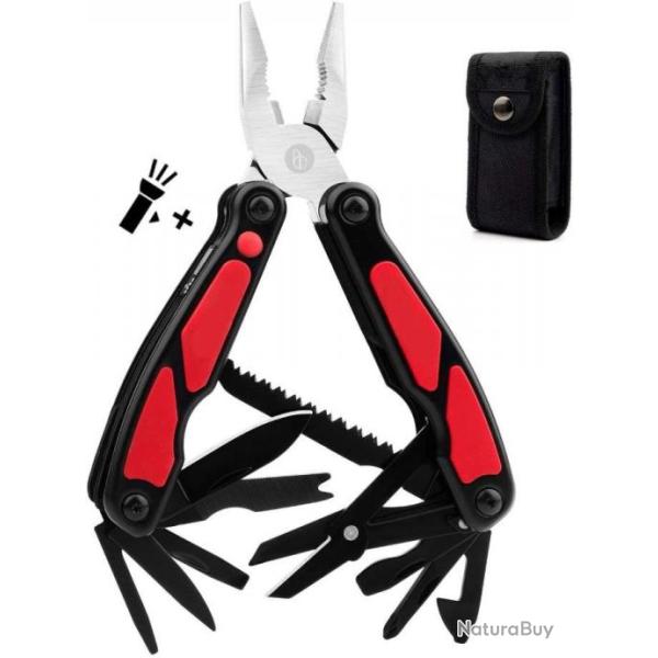 Pince multifonctions 14 en 1 - Lampe LED - Sacoche - Livraison gratuite et rapide