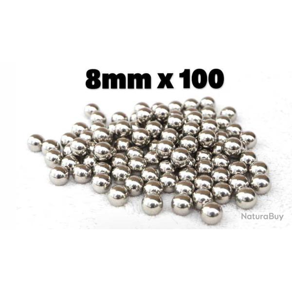 Lot 100 billes Acier Carbone 8 mm pour Tir Chasse Lance pierre Fronde