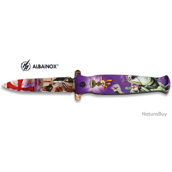 Couteau Pliant templier calice 3D  Lame de 9 cm