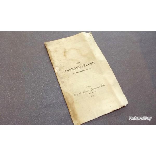 DISCOURS DES IMPROVISATEURS.