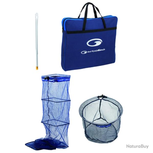 Ensemble Leader - Bourriche Rectangulaire + Sac + Pique + Tete D'Epuisette Garbolino