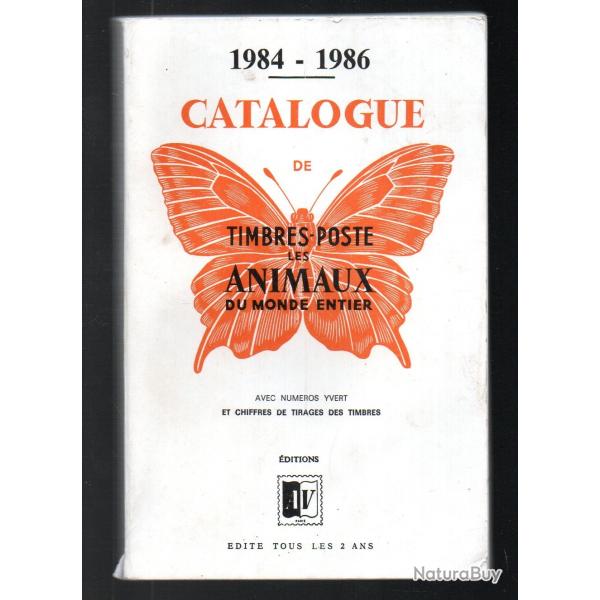 catalogue de timbres poste les animaux du monde entier 1984-1986
