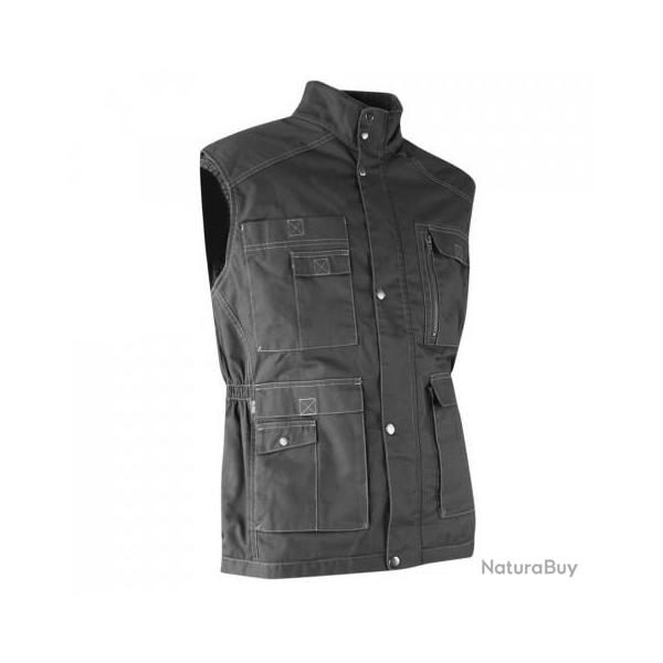 GILET sans manches multipoches doubl� polaire trait� d�perlant safari.