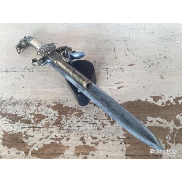 long pistolet-dague Ketland (40 cm) � silex -  de d�coration -  milieu XX�me si�cle