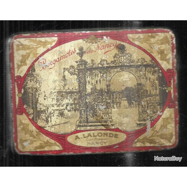 bergamotes de nancy boite ancienne en m�tal  a.lalonde confiseur � nancy