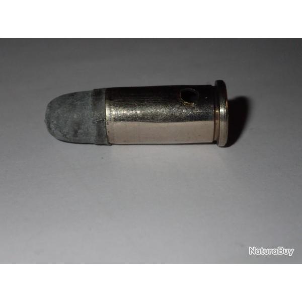 Cartouche neutralise - Wildcat 38 special en 38 S&W - Ogive plomb ronde - etui nickel