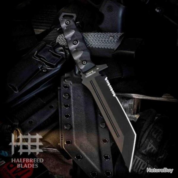Couteau Halfbreed Blades Medium Infantry Black Lame Tanto Bohler K110 Etui Kydex Autralie HBBMIK05