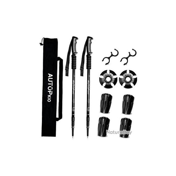 Baton de Marche Nordique B�ton de Randonn�e Telescopique 2 Pcs Aluminium Antichoc R�glable