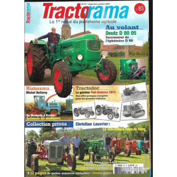 tractorama 83 septembre octobre 2020 , fiat someca 1973, deutz, mengele � krone, massey ferguson