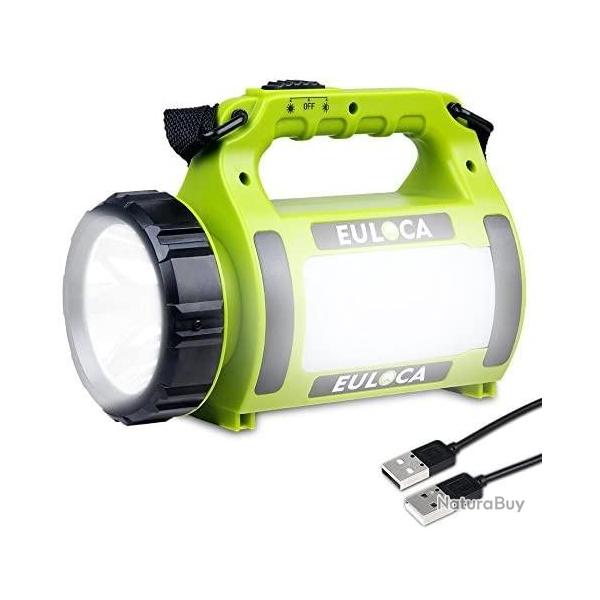 Lampe Torche LED Rechargeable Lampe Camping 3 en 1 Puissante 2600mAh Fonction de Batterie Externe