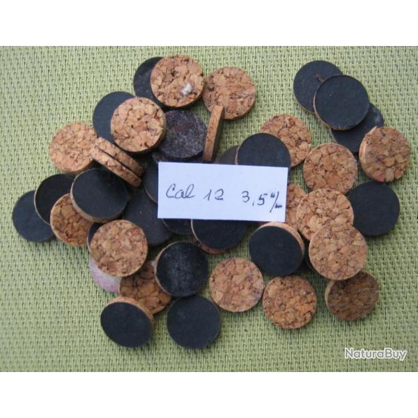 100  Rondelles  compl�ment  cal  12  li�ge  �paisseur  3,5 mm