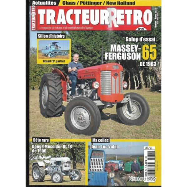 tracteurr�tro 79 f�vrier mars 2021 , massey-ferguson 65 de 1963, lanz, messidor, braud, hurlimann