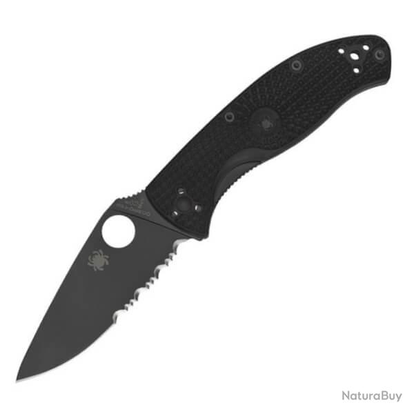 C122PSBBK - Couteau pliant semi-crant Spyderco Tenacious noir