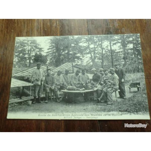 CP  Dpt  09   ROYAT  ECOLE DE REEDUCATION AGRICOLE DES MUTILES DE LA GUERRE REMPOTAGE