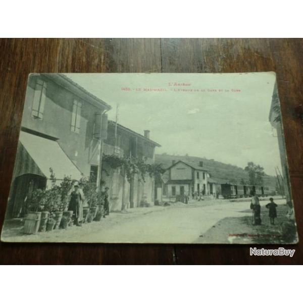 CP  Dpt  09  MAS D AZIL  L AVENUE DE LA GARE  ET LA GARE