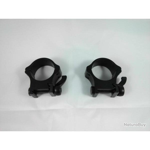 Colliers amovibles de 25,4 mm pour fixation sur rail weaver, avec fermeture � ailette, hauteur 6 mm