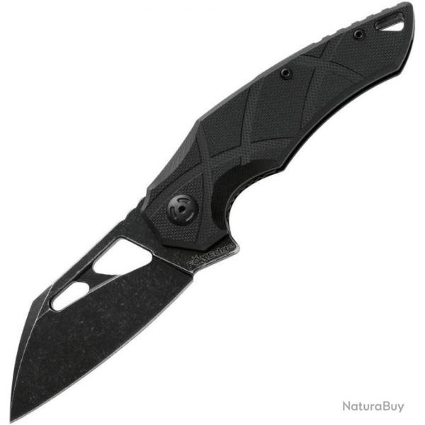 Couteau Fox Edge Atrax Black Lame Acier 8Cr13MoV Manche G10 IKBS Linerlock Clip FE010