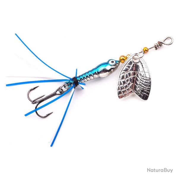 Larva Mayfly Micro Spinner Spro Chrome Blue