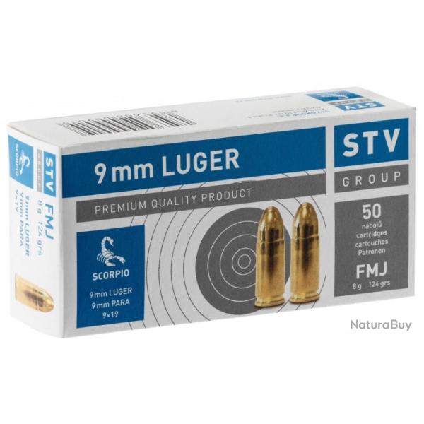 Munition Stv scorpio 9x19 fmj 124 grs par 50