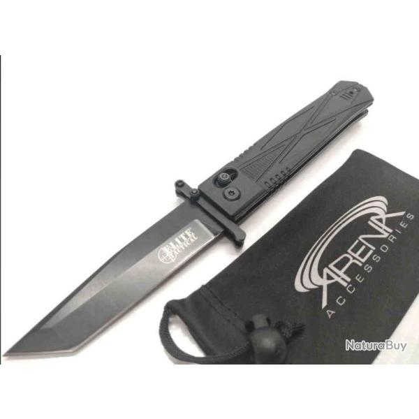 Couteau Elite Tactical Guardsman Lame Tanto D2 Manche Aluminium Axis Lock Clip IKBS ETFDR015
