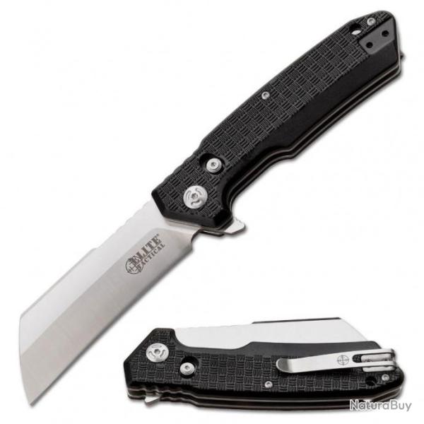 Couteau Elite Tactical Wretch Lame Cleaver Acier D2 Manche Aluminium Axis Lock Clip IKBS ETFDR013