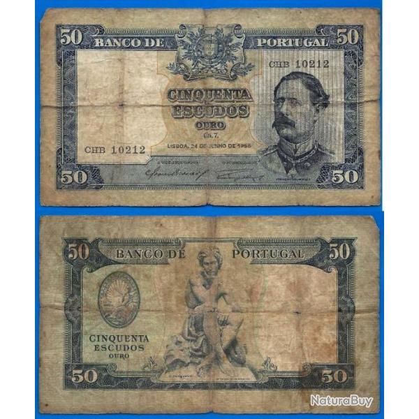 Portugal 50 Escudos 1955 De Mello Europe Billet Escudo