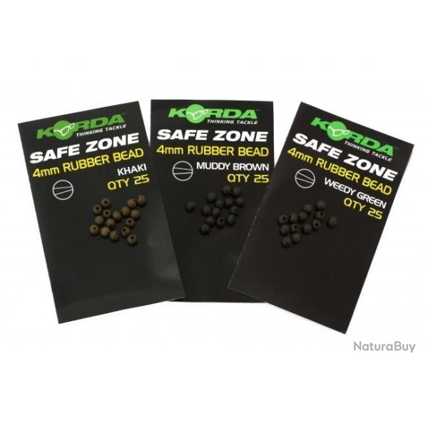 PERLES CAOUTCHOUC KORDA GREEN PAR 25 4mm