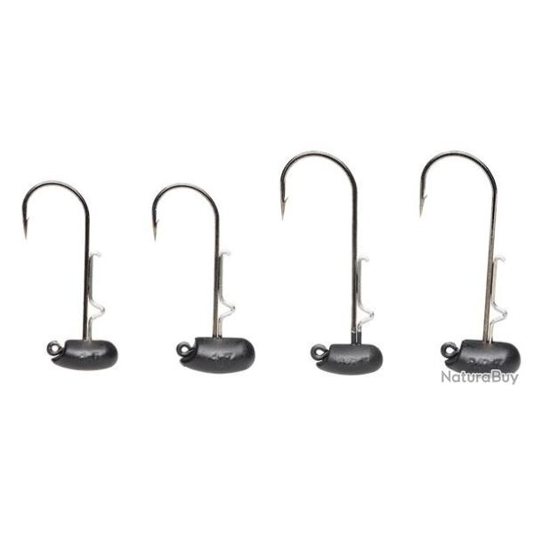TETE PLOMBEE NED JIGHEAD MATT BLACK PAR 3 NPC 7gr Taille 1