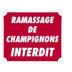 Panneau ramassage de champignons interdit