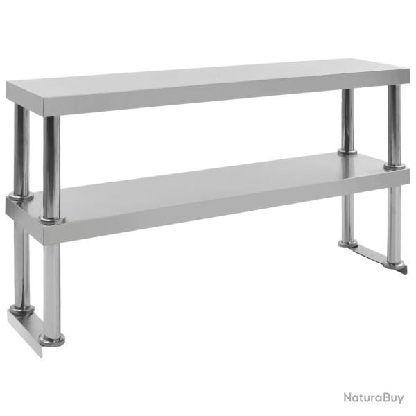 �tag�re de table de travail 2 niveau x 120 x 30 x 65 cm acier inoxydable 02_0000012