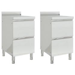 Lot de 2 Armoires de cuisine commerciale 96 cm avec 2 tiroirs acier inoxydable 02_0000007