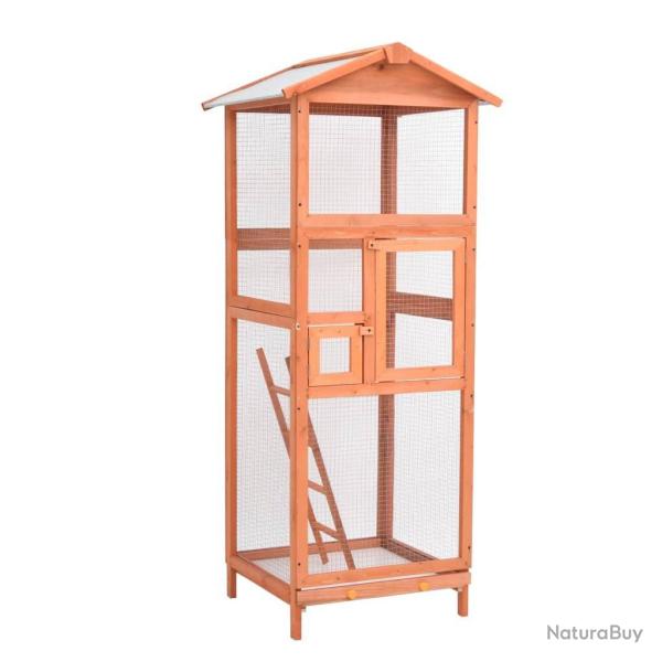 Cage � oiseaux 68 x 62 x 166 cm bois de sapin massif 02_0000055