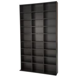 Armoire &eacute;tag&egrave;re rangement CD / DVD meuble de rangement pour 1 000 CDs MDF noir 08_0000353