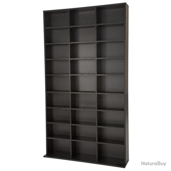 Armoire �tag�re rangement CD / DVD meuble de rangement pour 1 000 CDs MDF noir 08_0000353