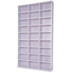 Armoire &eacute;tag&egrave;re rangement CD / DVD meuble de rangement pour 1 000 CDs MDF blanc/violet 08_0000355